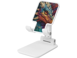 Suporte Para Celular Majestic Dragon Abstract Com Altura Ajustável, Dobrável E Em Vidro Fumê, Compatível Com Todos Os