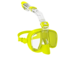 Conjunto de máscara de snorkel antiembacia Czhhmart com tubo seco removível, tamanho G, amarelo.