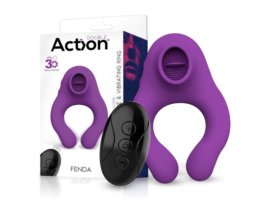 Anel Vibratório Com Estimulador De Língua E Controle Remoto 3 Motores Usb Magnéticos ACTION