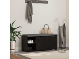 Vidaxl Banco De Hall Com Almofada Carvalho Preto 100 X 38 X 46 Cm