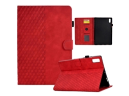 Capa De Couro Com Relevo Em Losango Para Tablet Lenovo Tab P11 Gen 2