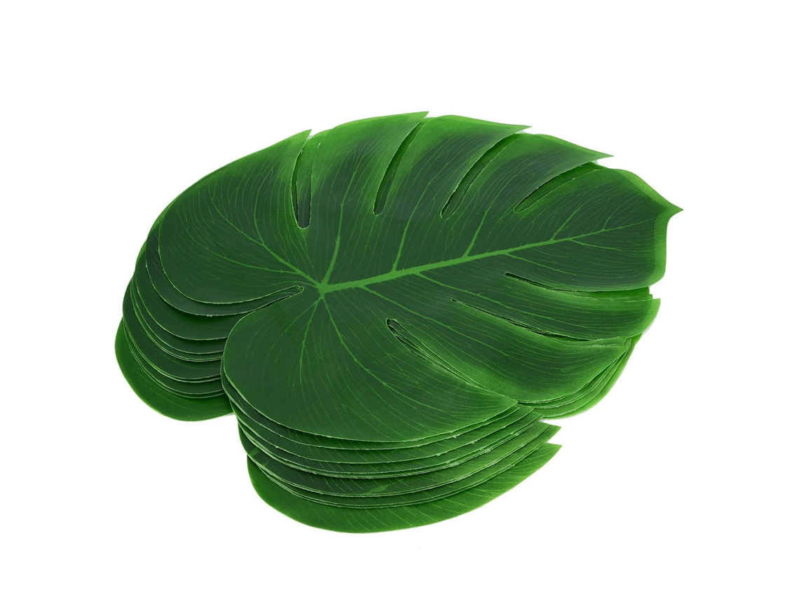 12pcs Toalha De Mesa Com Folha De Monstera Para Decoração