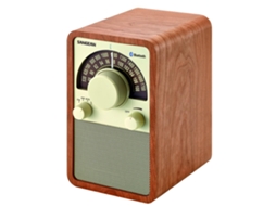 Rádio de mesa de couro vermelho SANGEAN WR-15BT