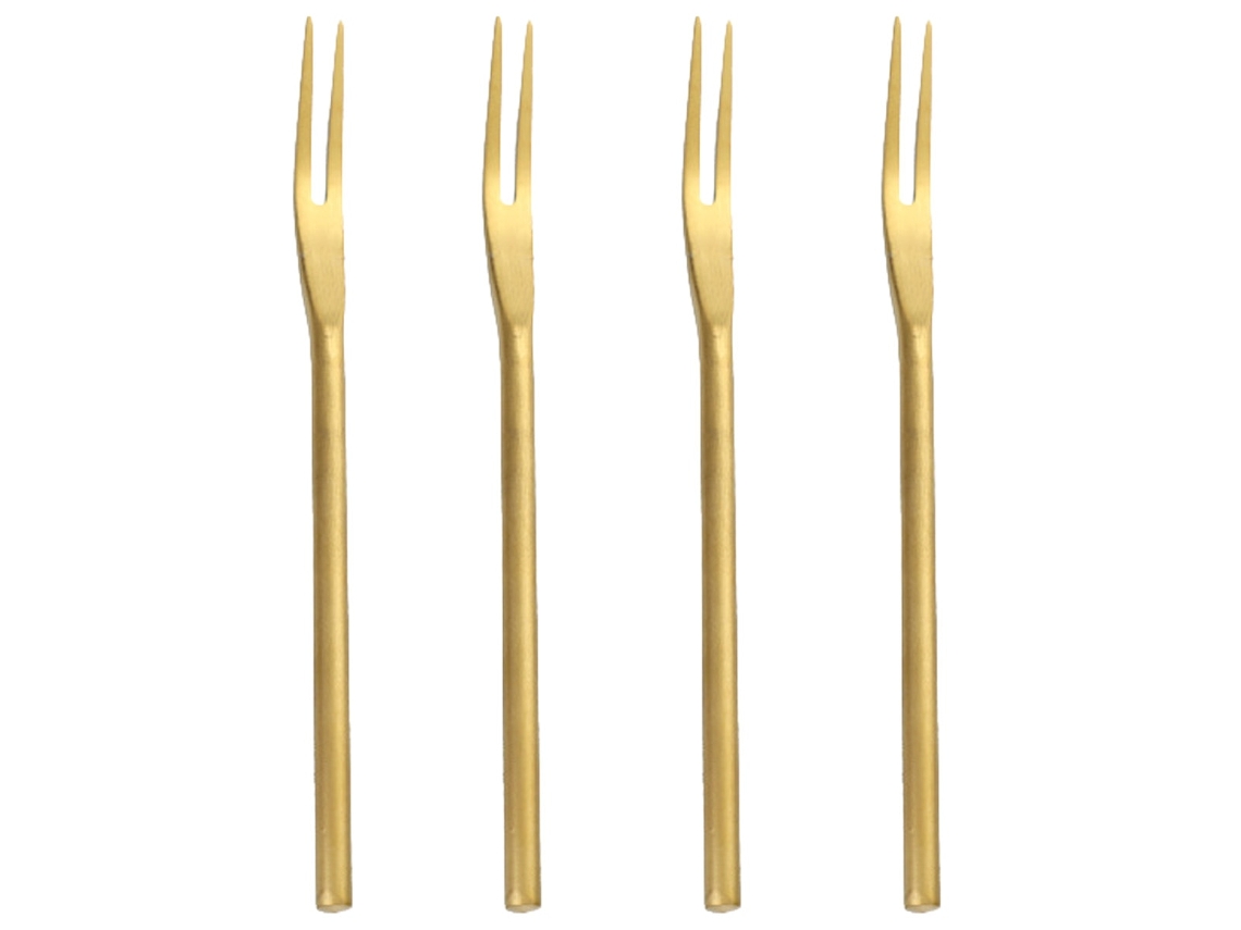 Garfos Para Salada Em Aço Inoxidável Dourado 13 X 0,6 Cm