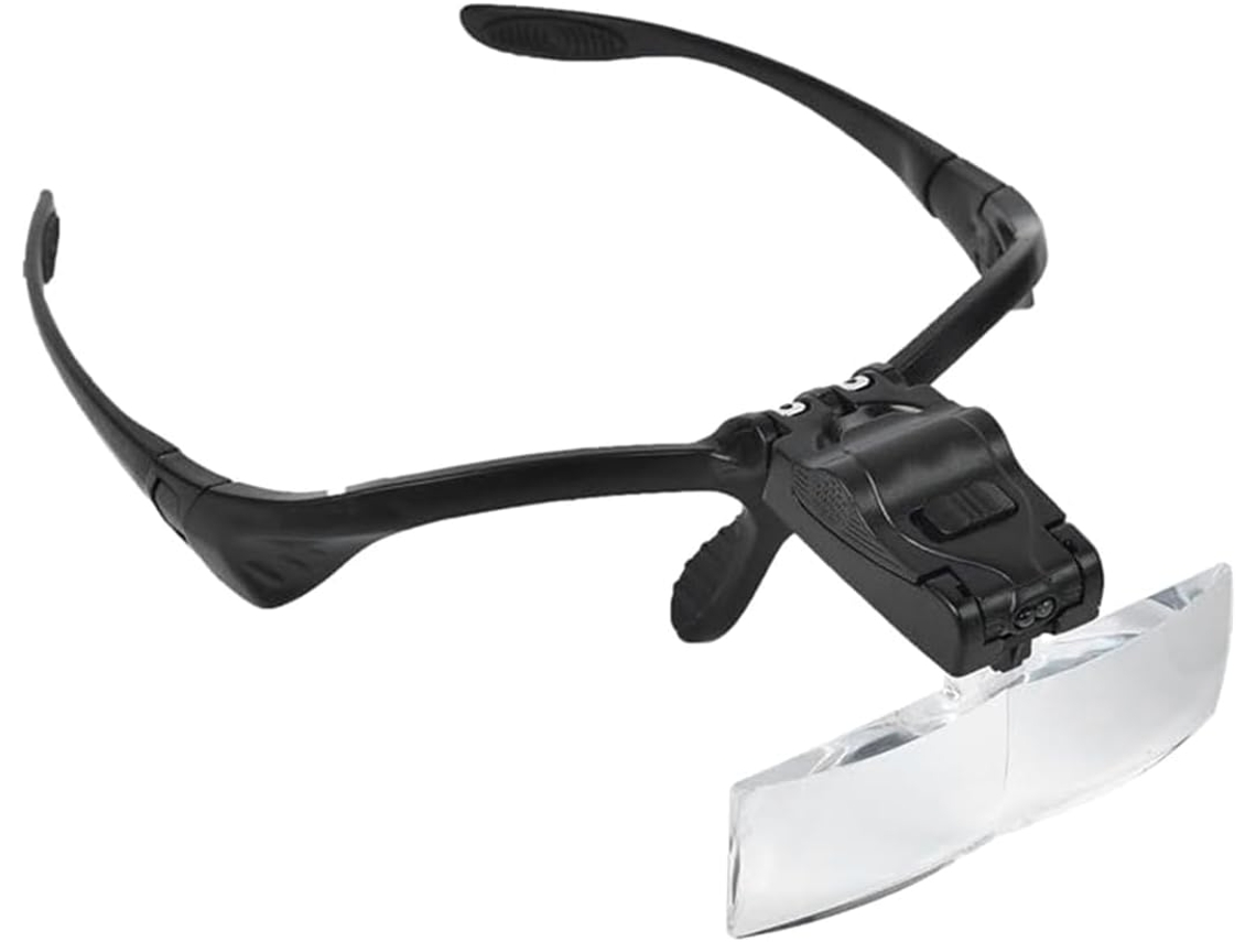 Lupa Com Visor, 5 Lentes E 2 Luzes Led Para Peças