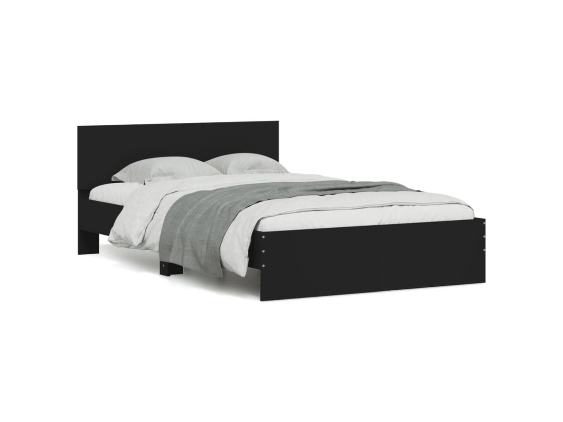 Bed Frame, Bed Frames Vidaxl Preto Madeira Processada (120 X 190 Cm)