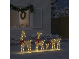 Vidaxl Decoração De Natal Renas 3 Pcs 90 Leds Branco Quente