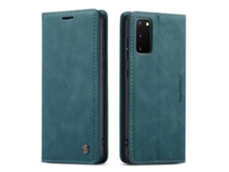 Capa De Couro Retrô Para Celular Com Aba, Protege O Cartão.azul - Samsung M10
