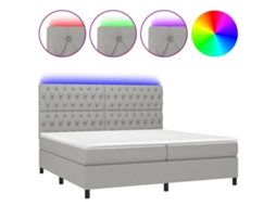 Box Spring Bed, Box Spring Beds Vidaxl Cinzeto Tecido (200 X 200 Cm)