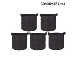 5 Bolsas de Crecimiento Negro de Tela Transpirable, Macetas de Tela Con Aeración 30*30*35cm