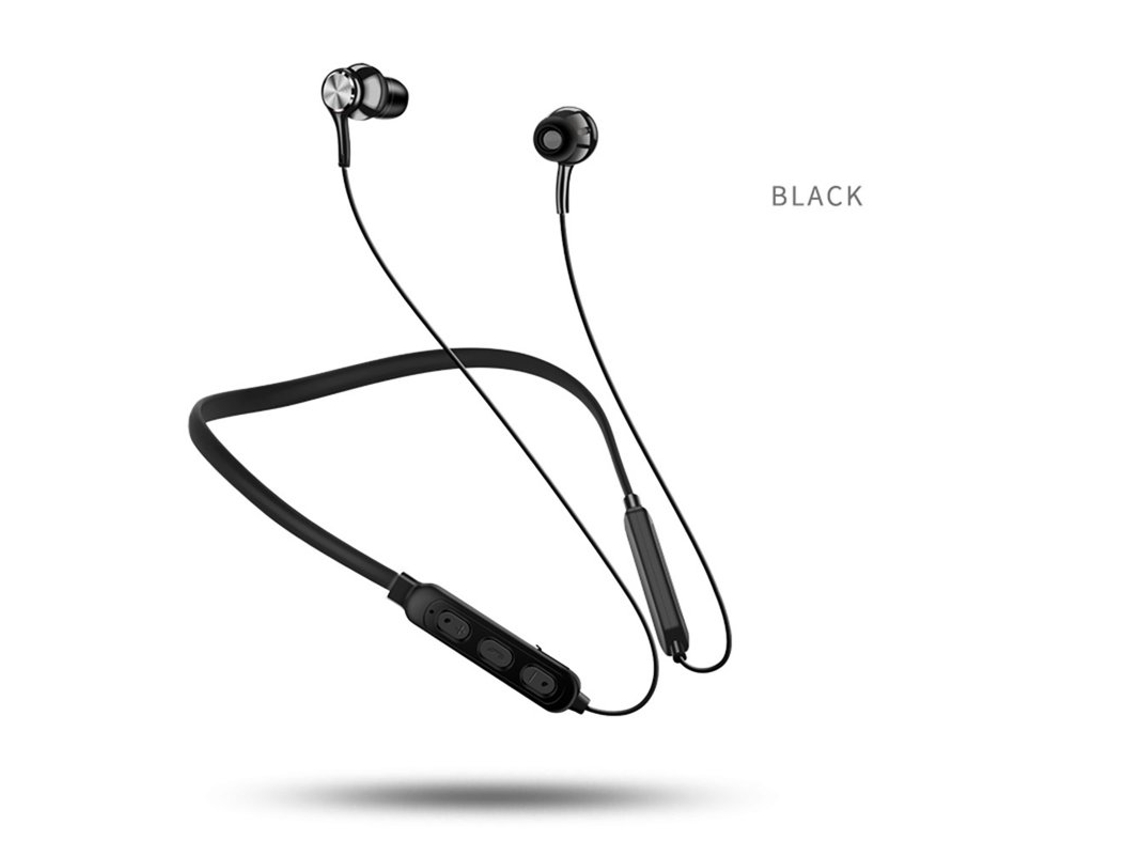 Auriculares G04 Blueamada Pendurado no Pescoço Música desportos Tampões de Ouvido com Sucção Magnética Preto