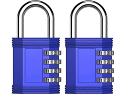 Cerradura de Combinación 2 Unidades, Candado de 4 Dígitos para Ginásio, Escola, Cerca, Porta, Armário (azul) | S/MARCA