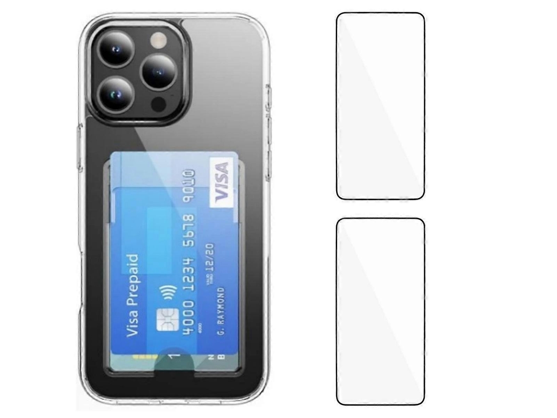 Capa Transparente Para Iphone 16 Pro Da Tkdaddy Com 2 Películas De Tela Wanlonfeng Ck1 Series, Capa Para Cartão (orifício Grande Para Lente) Transpare