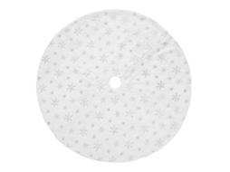Saia de Árvore de Natal Branca Saia de Árvore de Natal para Decoração de Casa de Árvore de Férias com Flocos de Neve de Lantejoulas Prata de 90 Cm