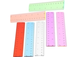 Uonlytech Conjunto De Réguas Transparentes Coloridas 14 Peças Kit Material Escolar Para Estudantes Régua Precisão