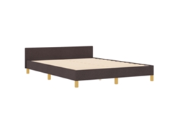 Conjunto 1 Estrado De Cama Plataforma Vidaxl Castanho Tecido (140 X 200 Cm)