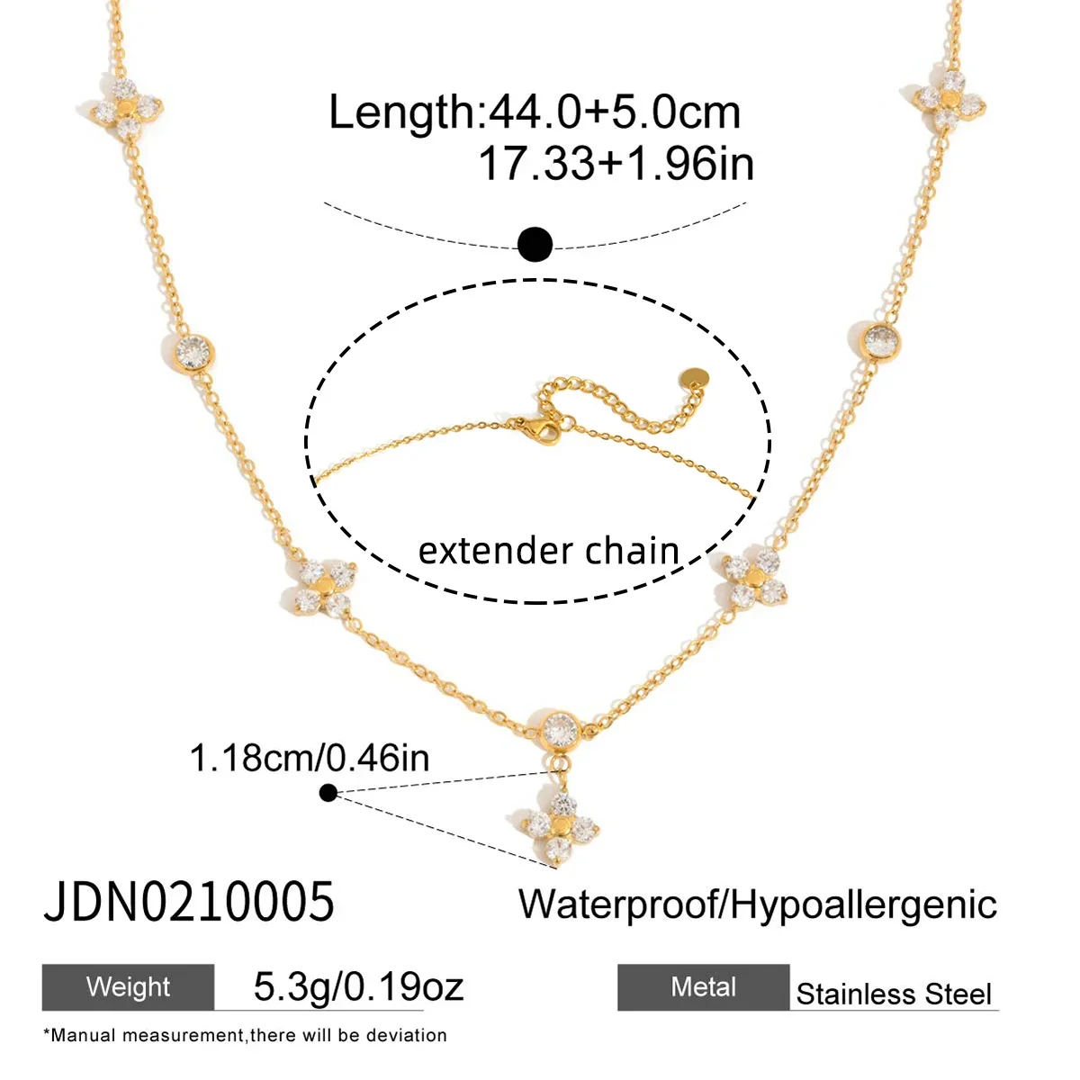 Colar Com Pingente De Trevo De Quatro Folhas Em Zircônia, Um Presente Feminino Minimalista E Hipoalergênico.