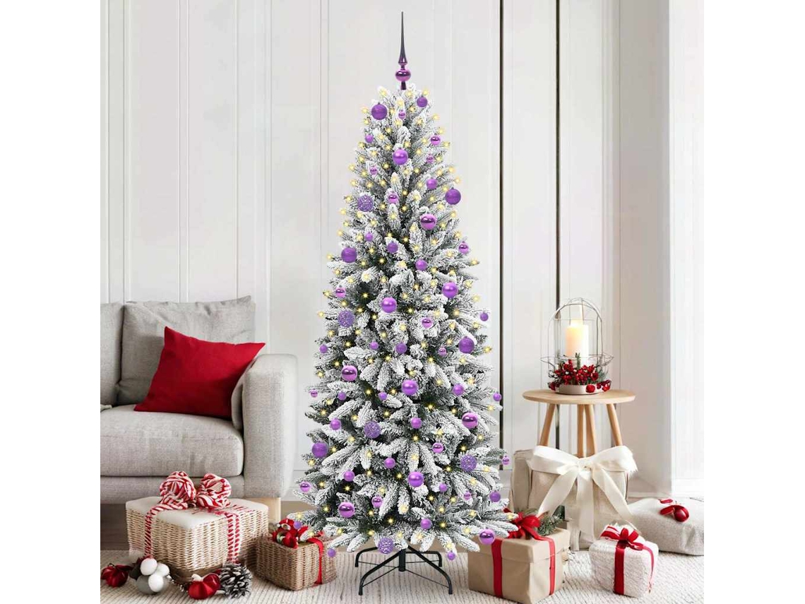 Vidaxl Árvore De Natal Artificial Com 300 Leds Branco 180 Cm