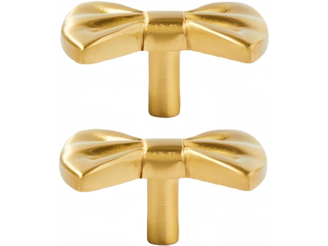 Puxadores De Armário Cozinha, Conjunto De 2 Peças, Em Latão, Com Design De Gravata Borboleta Ideal Para Gavetas E Portas