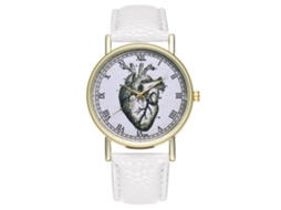 Reloj De Cuarzo Unisex Con Correa De Piel Pu Y Dial Romano Zhoulianfa (blanco)