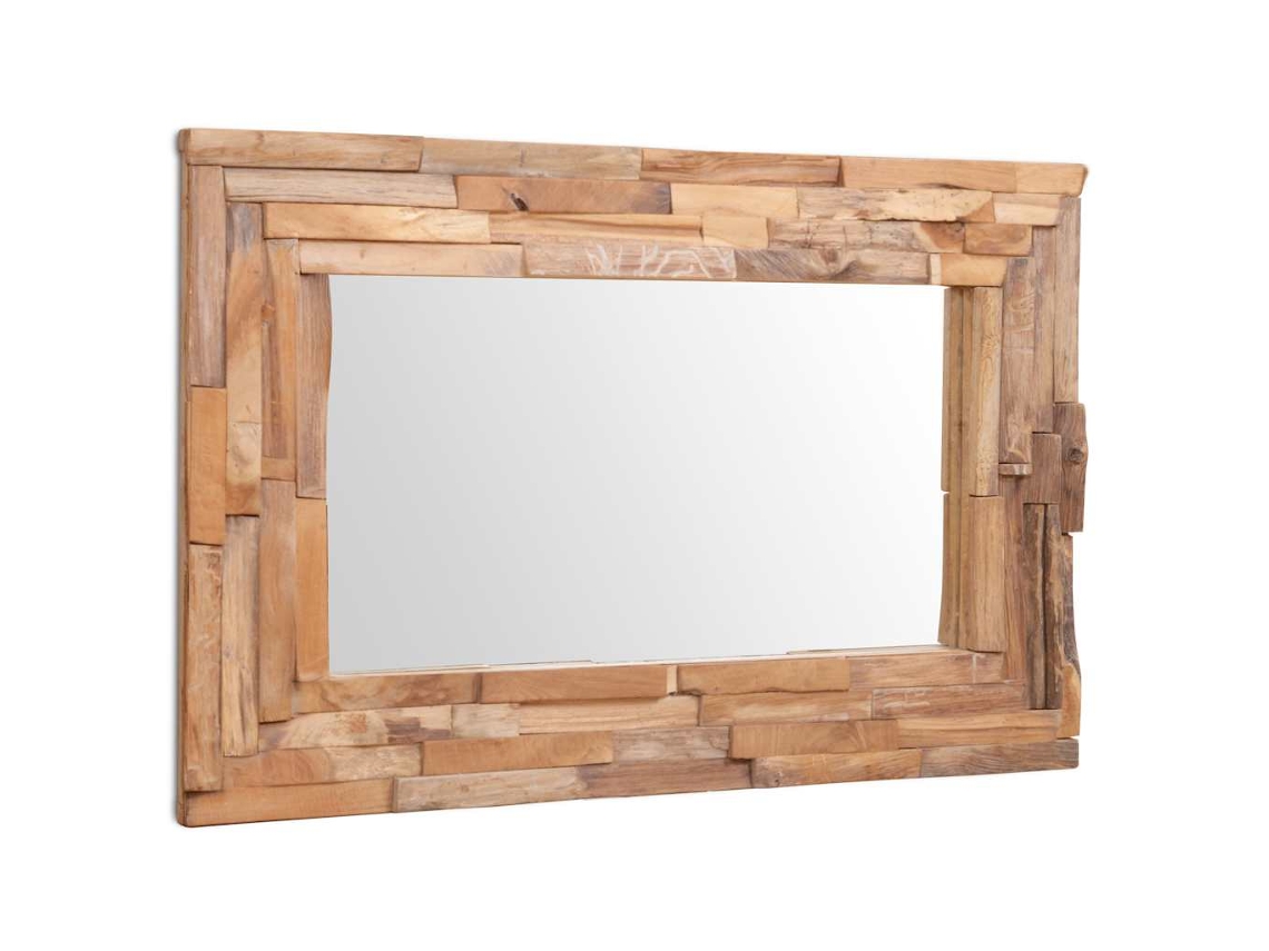 Espelho Decorativo em Teca 90x60 Cm Retangular HARLANV1