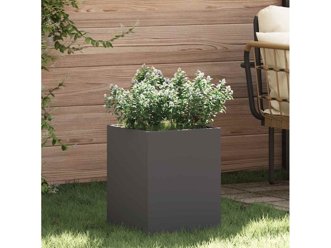 Vidaxl Vaso De Jardim Preto 32 X 32 X 40 Cm Aço Laminado A Frio
