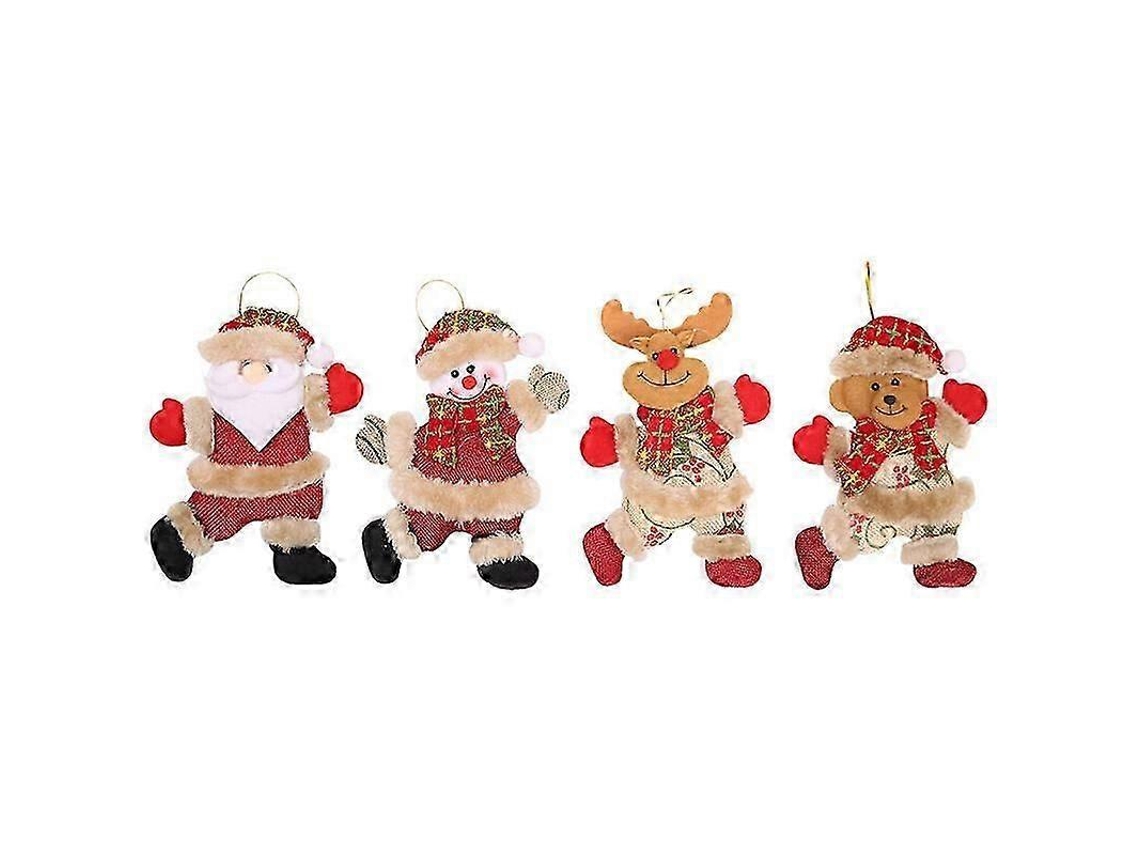 Pelúcias De Rena E Urso Pequenos Enfeites De Natal Para Pendurar-