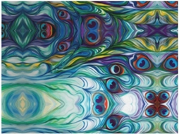 Colcha de Flanela com Estampa Abstrata Penas Macia e Aconchegante para Sofá Quarto 127 X 101 Cm, Macio, Quen