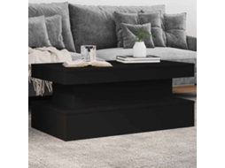 Vidaxl Mesa De Centro Com Luzes Led 90x50x40 Cm Preto