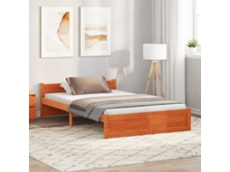 Vidaxl Estrutura Da Cama Marrom Cera 195,5 X 125,5 X 51 Cm