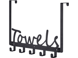 Ganchos para Porta, Suporte para Toalhas de Banheiro, Cabide de Porta com 5 Ganchos, Ganchos de Metal para Toalhas BRILVIBERA