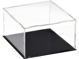 Vitrine Para Ação 20 X 20 X 10 Cm - Design Transparente - Base Preta - Proteção Contra Pó - Showcase Para Ações - Fácil De Montar - Caixa De Exibição