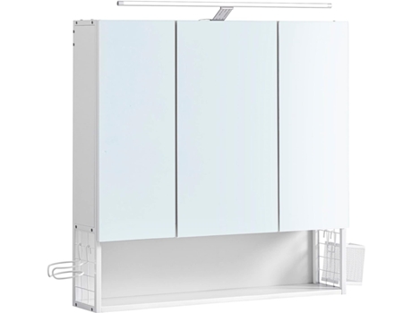 Armário de Banheiro Branco Moderno com Luz Led e Espelhos PRICENET