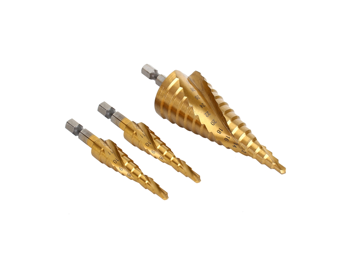 Conjunto De Brocas De Passo Laxiscreed Com Rebaixo Em Espiral De Titânio Para Perfuração Eficiente
