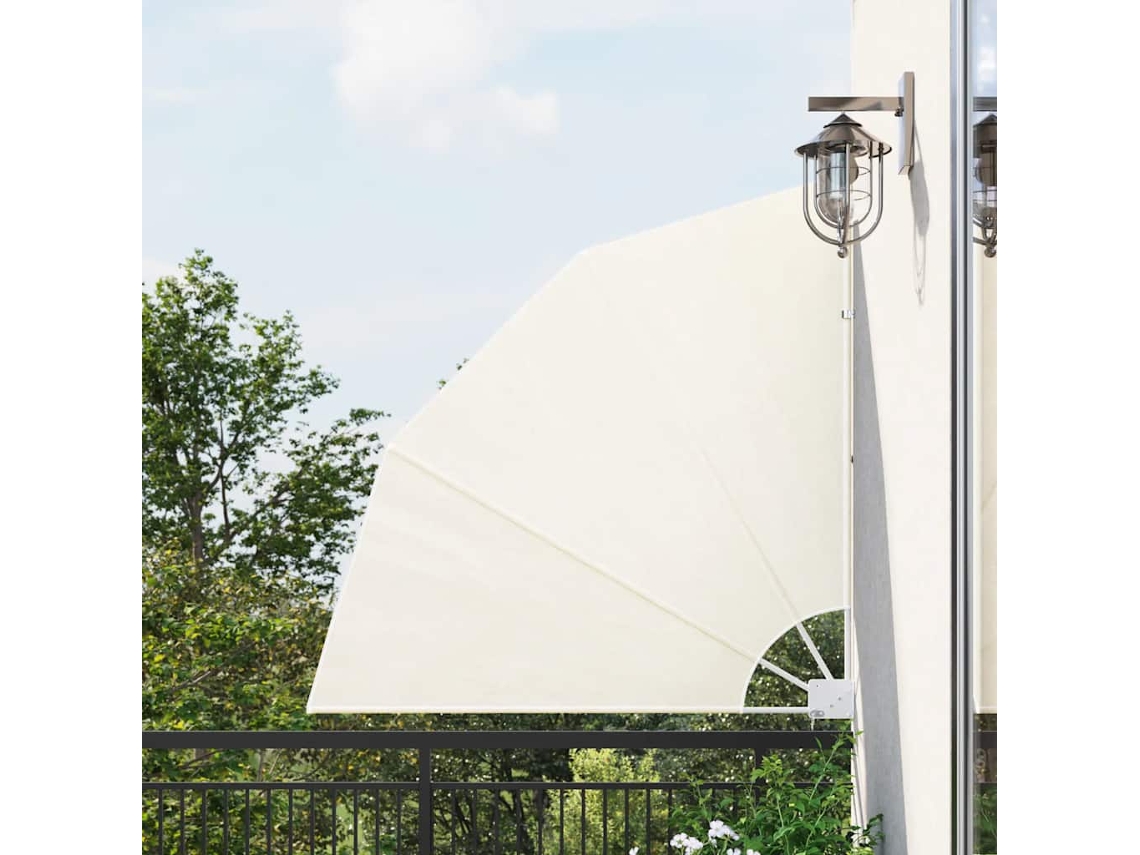 Vidaxl Toldo Lateral Dobrável Para Varanda 140x140 Cm Creme