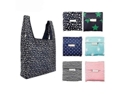 Conjunto de 6 Sacolas Reutilizáveis ​​para Compras com Bolsa Interna, Dobráveis ​​e Laváveis. GOKOCO