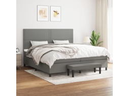 Vidaxl Cama com Molas/colchão 200x200 Cm Tecido Cinzento escuro