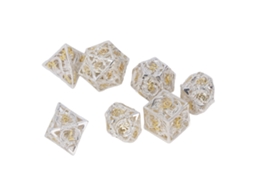Primerox conjunto de Dados Metálicos Poliédricos para Jogos de Mesa Portátil Ouro 14+