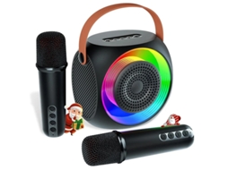 Máquina De Karaokê Para Crianças Mini Alto Falante De Karaokê Bluetooth Com 2 Microfones Sem Fio E Luzes Led Para Adultos Presentes De Ani Yizhood