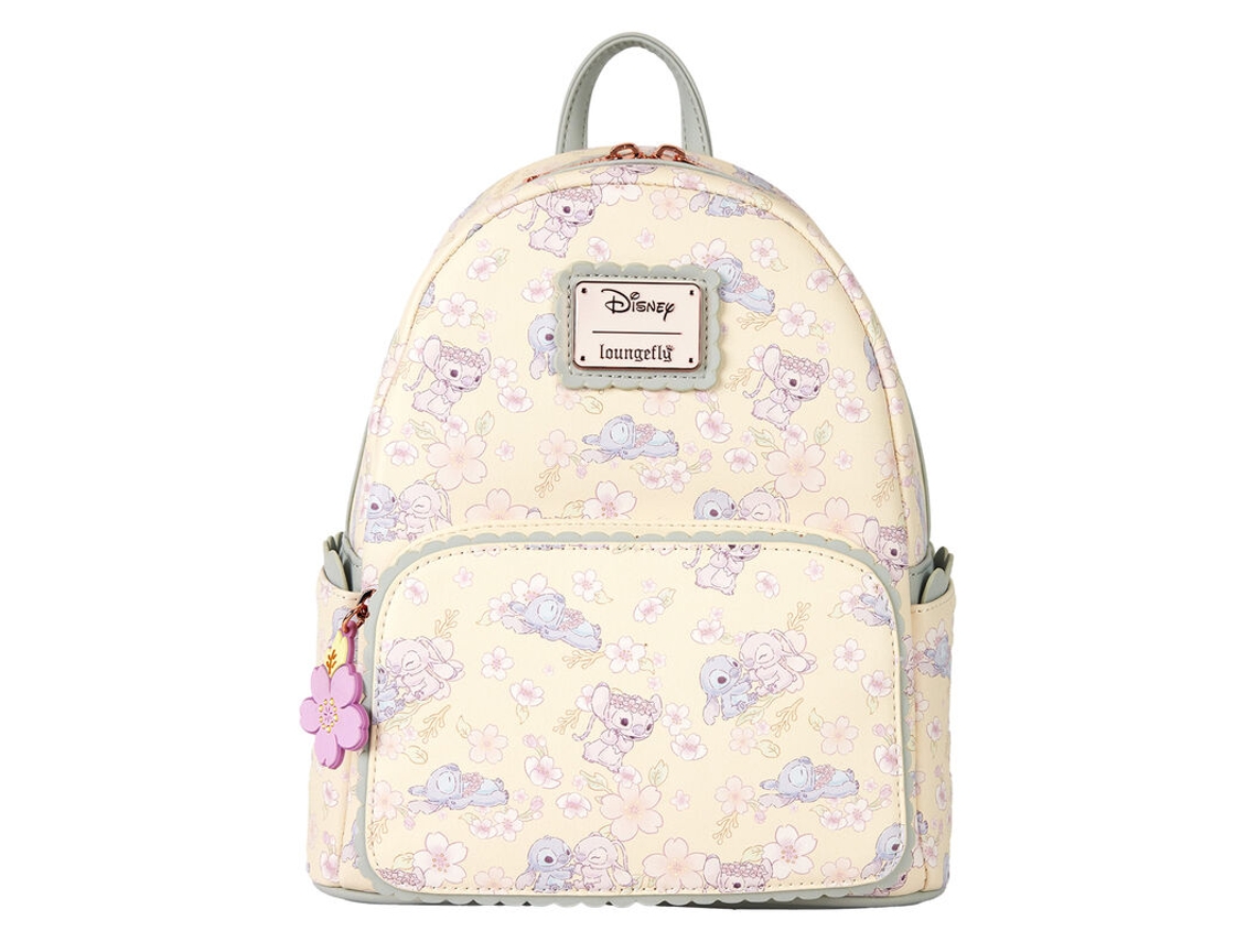 Mochila LOUNGEFLY Disney Stitch Flor de Cerejeira 26cm LOUNGEFLY