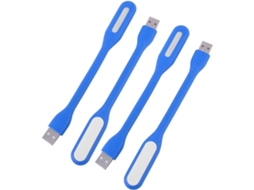 Luminária noturna portátil de LED dupla com ângulo ajustável e conexão USB.