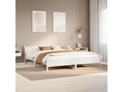 Vidaxl Cama Sem Colchão 180x200 Cm Madeira De Pinho Maciça Branco
