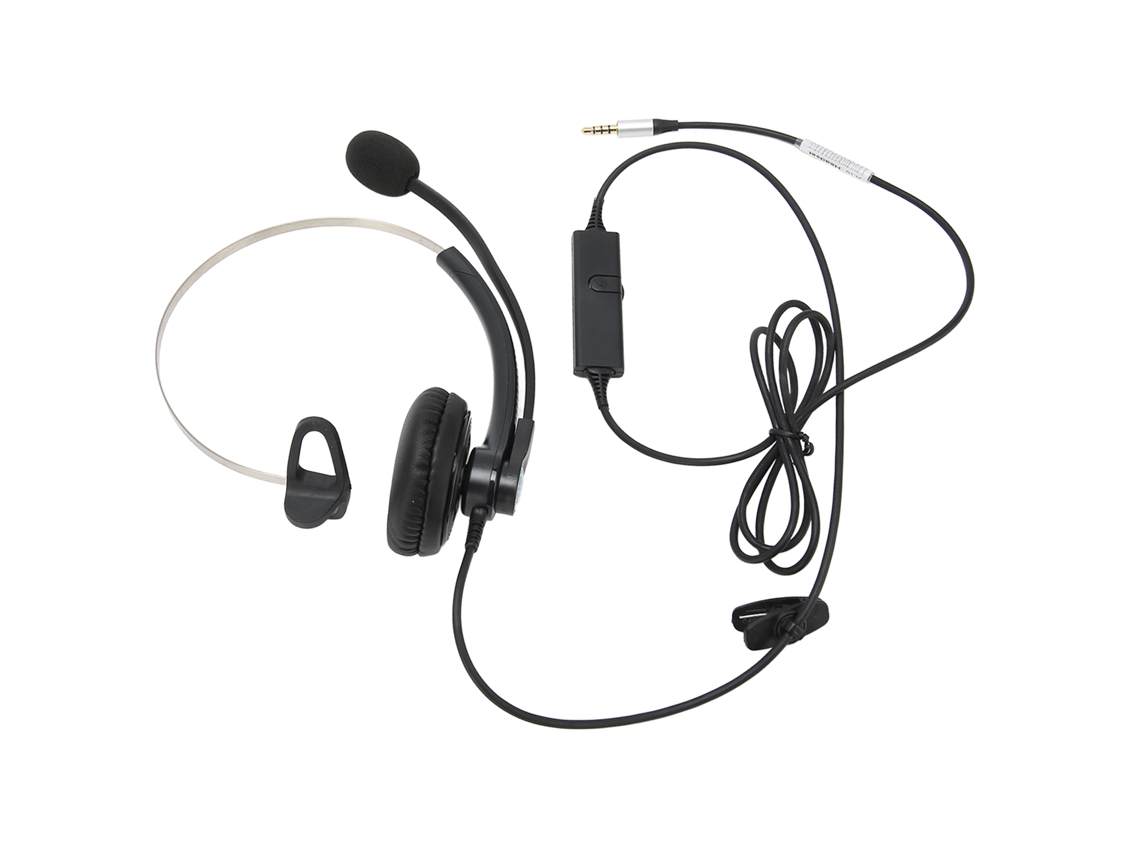 Fone Mali com fio mono, para call center, cancelamento de ruído, chamadas, interface 3.5mm