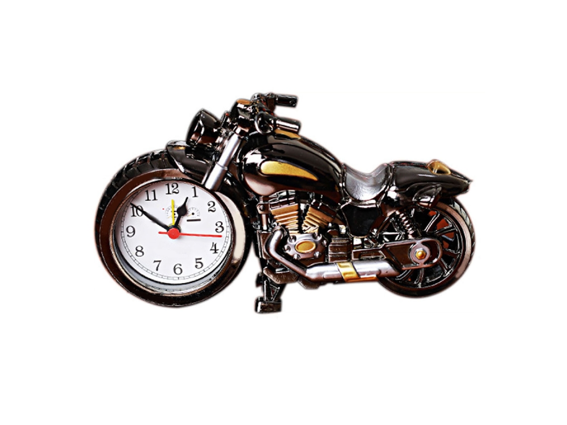 Relógio De Mesa Moto Com Alarme Quartzo Bateria Decorativo