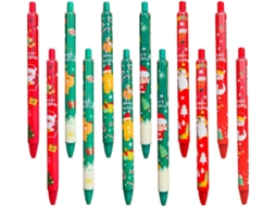 Conjunto De 12 Canetas Em Gel Com Motivos Natalinos, Assinatura Feitas