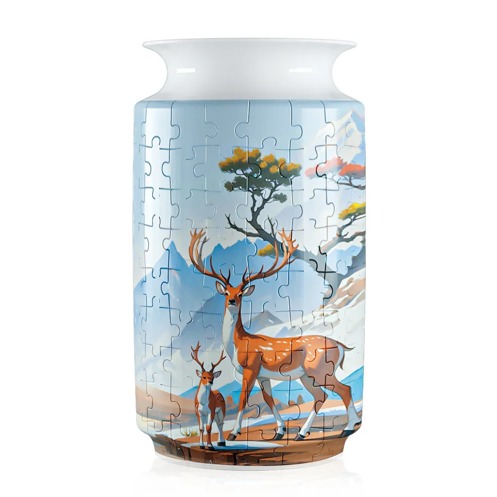 Vaso de Quebra cabeça 3d, Brinquedo Educativo de Plástico para Montar, Decoração para Casa MDUG
