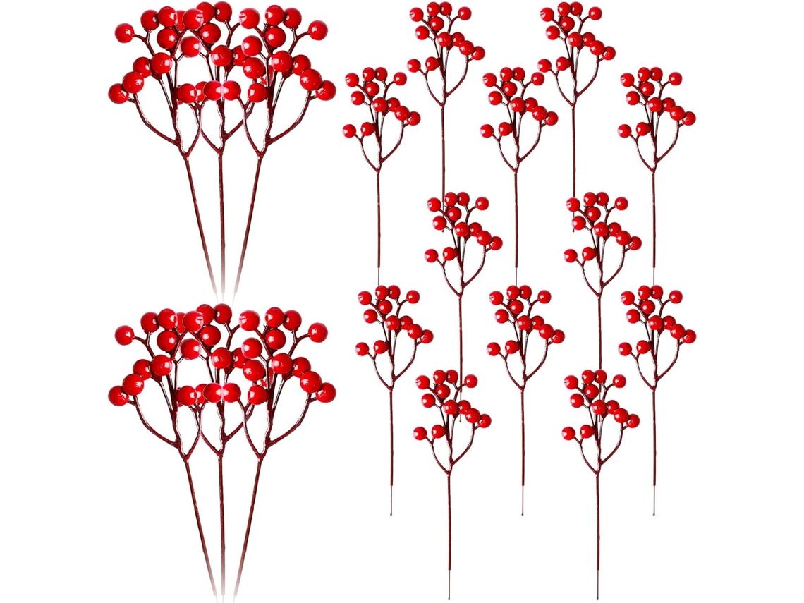 Lote De 20 Petits Pics En Pin Artificiel Rouge Para Arranjos Florais, E Festivais, Decoração De Interiores,