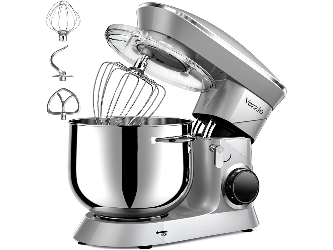 Multi-function Kitchen Robot 8.5l 6 Speed Low Noise Kneader With Kneader Hook, Flat Beater, Wire Whisk (silver)