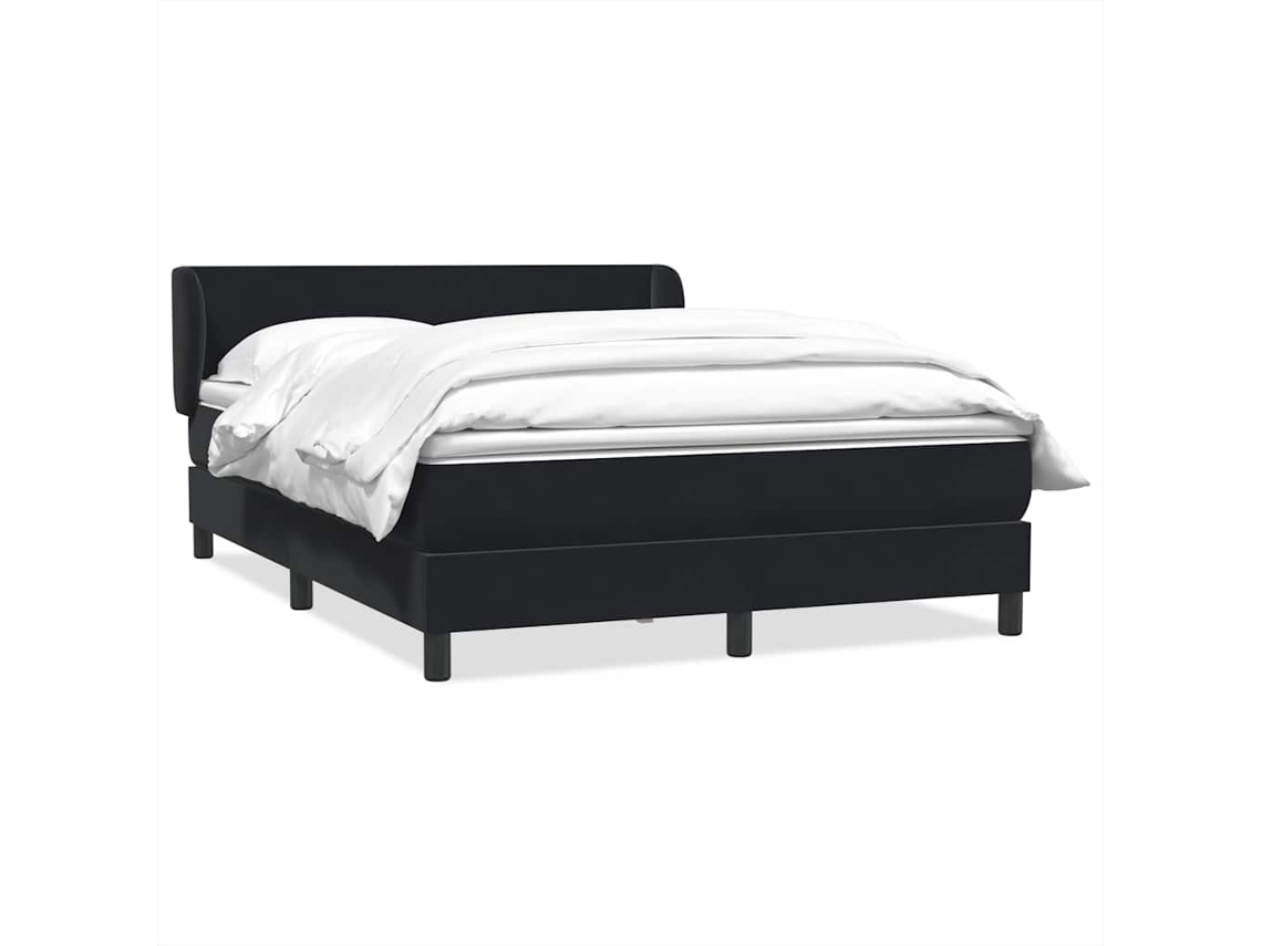 Cama Com Molas/colchão 160x210 Cm Veludo Preto