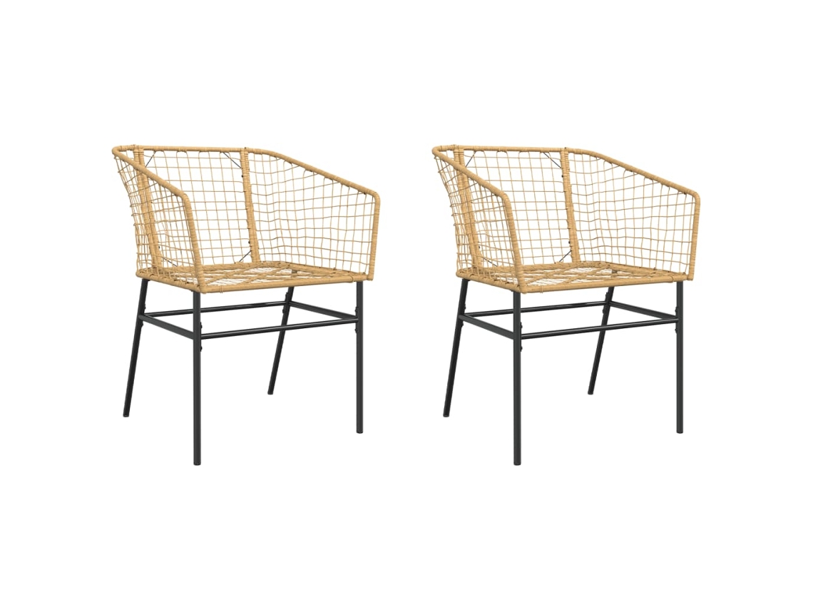 Jardim Cadeiras 2 Pcs Vime Castanho MAISON EXCLUSIVE